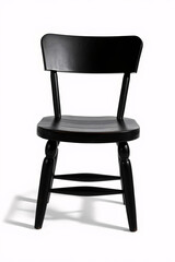 Classic black wooden chair with elegant design, perfect for various home and office settings.