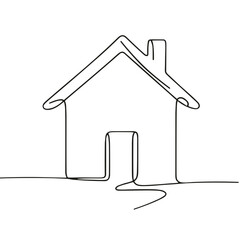 Fototapeta premium Continuous line drawing of a house on a white background 