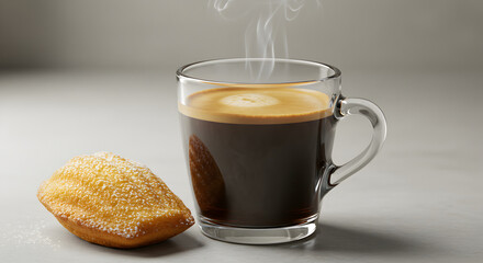 Aromatic Espresso And Madeleine Delightful Morning Ritual Isolated Design