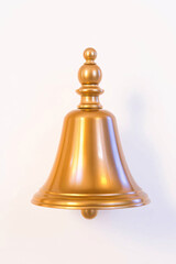A shiny golden bell with a polished finish, exuding elegance and luxury.