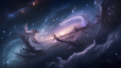 Fototapeta premium Whispers of the Cosmic Universe: A Breathtaking Galactic Panorama 