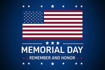 Memorial Day - Honoring All Who Served. Memorial Day with American Flag Background Banner. Vector Illustration. U.S. Flag. United States Flag.