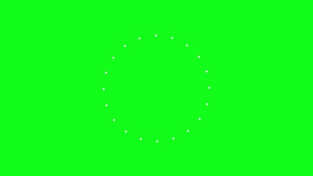 Circle Burst Firework Explosive Display with Fast Paced Blasts Green Screen.