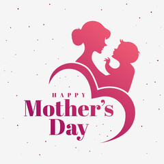 Mother and Child Glowing Silhouette Card Design