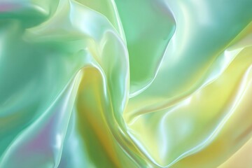 Obraz premium Abstract iridescent fabric background with flowing folds and soft pastel colors.