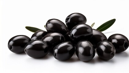 black olives scattered on a white background create a vibrant display