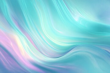 Fototapeta premium Abstract flowing background with iridescent pastel colors creating a smooth wavy texture.