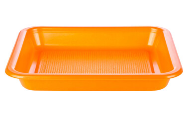 Orange plastic container perfect for packaging design mockups, food storage, kitchenrelated content, organization materials, and household product promotions.