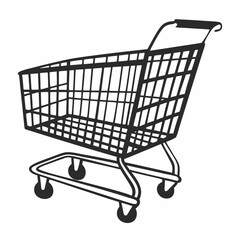 Shopping cart illustration representing retail and consumerism