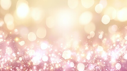 Obraz premium Abstract blurred background with bokeh lights in soft pink and gold tones.
