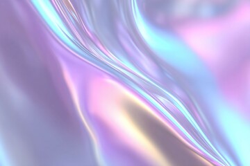 Obraz premium Abstract iridescent flowing fabric with pastel colors and light reflections.