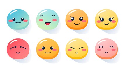 Professional Cartoon Simple Smile Set Vector Symbol Icon Design for Various Purposes