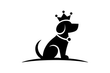Dog with crown logo pet shop royal canine symbol