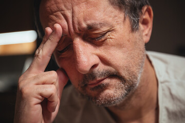 Disappointment, sadness and displeasure. Portrait of frustrated mature adult male.