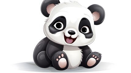 Naklejka premium Adorable and Cheerful Panda Character in a Wildlife Cartoon Vector Illustration