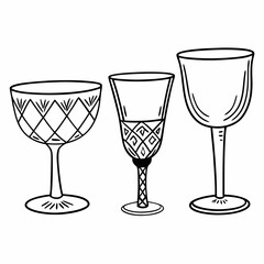 Creative Cocktail Glasses Icon Vector Illustration | Beautiful Bar Drink Design for Party, Celebration, Mixology, and Nightlife Projects