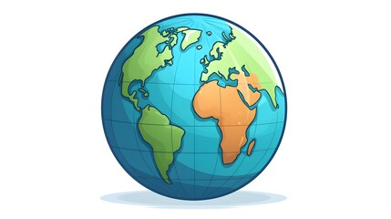 Naklejka premium High-quality Globe Illustration on White Background for Professional Presentations
