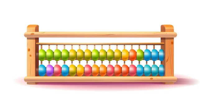 Educational vector illustration of a colorful abacus for arithmetic in elementary school