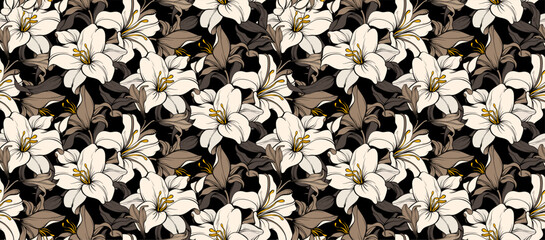 Seamless Flowers Pattern in vector