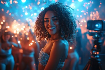 Exciting dance party celebration nightclub event vibrant atmosphere view joyful vibes