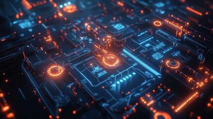 Fototapeta premium Abstract Futuristic Technology Circuit Board