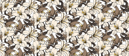Seamless Flowers Pattern in vector