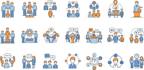Fototapeta premium People icon set. Collection of team, person, group, family, human and more. Vector illustration