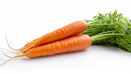 fresh raw organic carrot on white isolated on clear background and white background vegetable and food concept for health ai generative