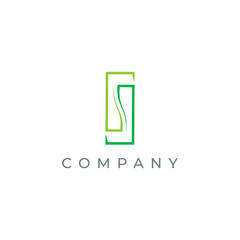 Modern Minimalist Green Company Logo Design  Elegant S Lettermark
