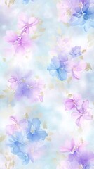 Fototapeta premium Delicate pastel alcohol ink design baby blue mint and lilac with gold detailing great for childrens product branding and soft digital prints