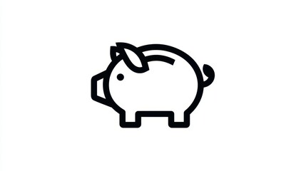 Obraz premium Line Art Piggy Bank Icon Savings, Finance, Money
