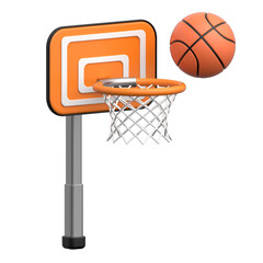 3D Basketball Hoop with Ball Icon © Abubakar Muneer