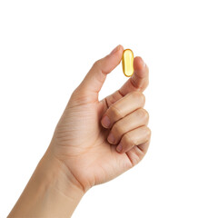Hand Hoding a  Omega Pill in Hand PNG 