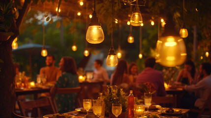 Outdoor summer party with natural light on a sunny day