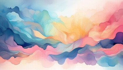 beautiful abstract watercolor blend of colors creating a serene atmosphere