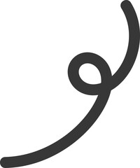 Thin swirled black line element