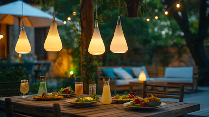 Outdoor summer party with natural light on a sunny day