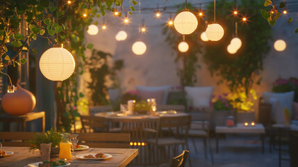 Outdoor summer party with natural light on a sunny day