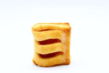 German apple cake called apfelstrudel. White background.