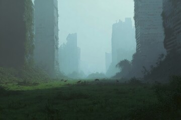 Overgrown Ruins of a Post-Apocalyptic City