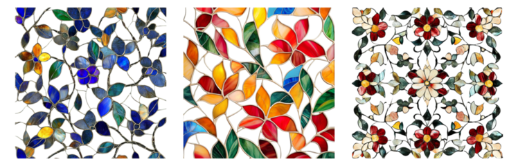 Colorful Artistic Mosaic Patterns Suitable for Home Decor or Design Isolated Transparent Background