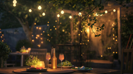 Outdoor summer party with natural light on a sunny day