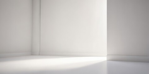 Fototapeta premium Soft white backdrop, delicate shadows, ethereal, calming feel , abstract, gentle