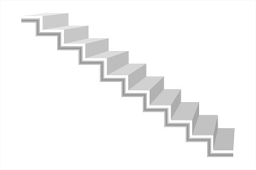 Realistic Modern stairs. Ascending stairs abstract 3d illustration. Conceptual staircase vector illustration. Stair isolated on white background stair. Ladder side view.	