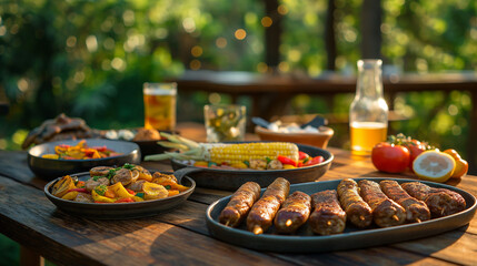 Outdoor summer party with natural light on a sunny day