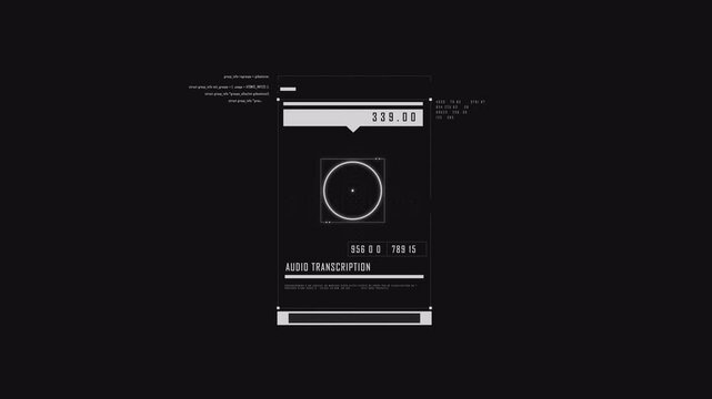 Text Hud display sci fi element in 4k with transparent background