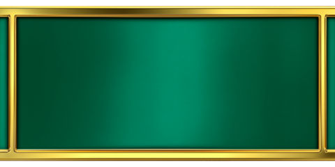 Satin banner with gold piping isolated white top view