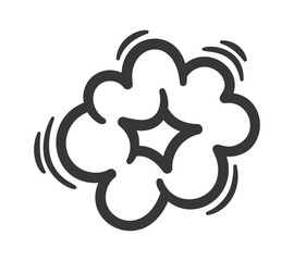 Smoke cloud explosion cartoon design