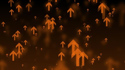 Blue upward arrows on a dark background, symbolizing growth and progress