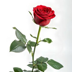 Rose Flower Against White Wall Background